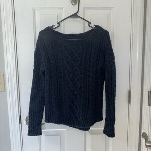 Banana Republic Women's Navy Blue Cable Knit Sweater